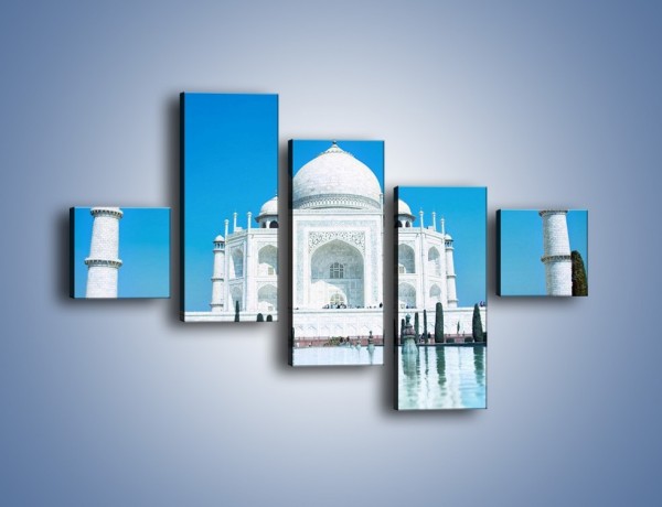 Obraz na płótnie – Taj Mahal pod błękitnym niebem – pięcioczęściowy AM077W3