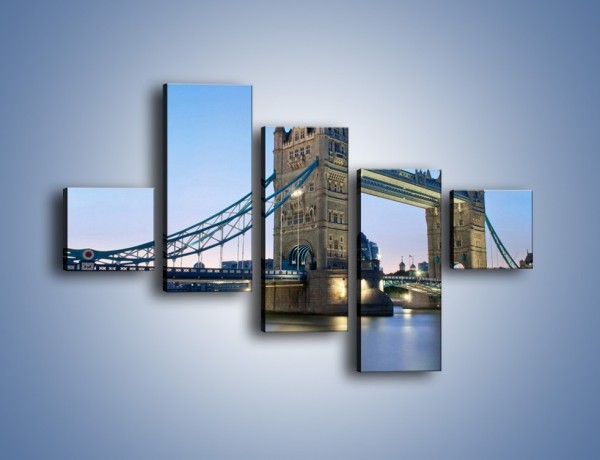 Obraz na płótnie – Tower Bridge o poranku – pięcioczęściowy AM143W3