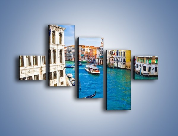 Obraz na płótnie – Kolorowy świat Wenecji – pięcioczęściowy AM362W3