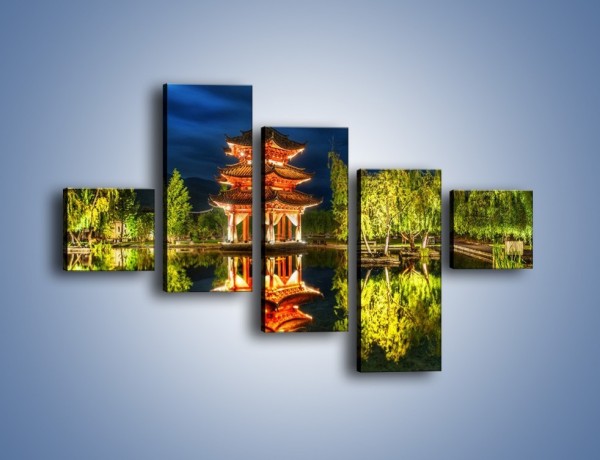 Obraz na płótnie – Urokliwy park w Chinach – pięcioczęściowy AM365W3