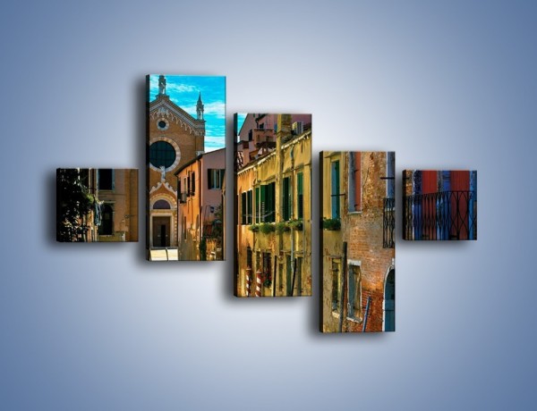 Obraz na płótnie – Cały urok Wenecji w jednym kadrze – pięcioczęściowy AM371W3