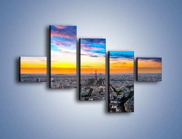 Obraz na płótnie – Panorama Paryża – pięcioczęściowy AM415W3