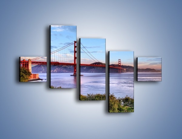 Obraz na płótnie – Most Golden Gate w San Francisco – pięcioczęściowy AM444W3