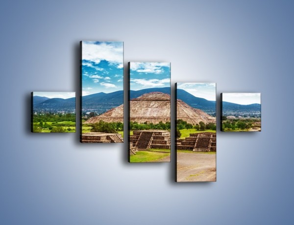 Obraz na płótnie – Piramida Słońca w Meksyku – pięcioczęściowy AM450W3