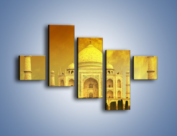 Obraz na płótnie – Tadź Mahal w żółtym kolorze – pięcioczęściowy AM465W3
