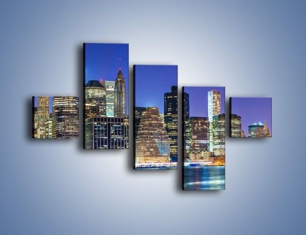 Obraz na płótnie – Kolorowa panorama Nowego Yorku – pięcioczęściowy AM479W3
