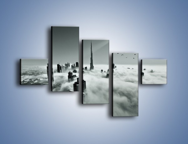 Obraz na płótnie – Centrum Dubaju we mgle – pięcioczęściowy AM502W3