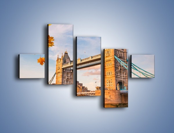 Obraz na płótnie – Tower Bridge jesienną porą – pięcioczęściowy AM511W3