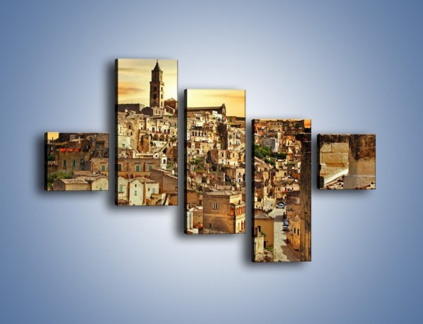 Obraz na płótnie – Matera – miasto wykute w skale – pięcioczęściowy AM517W3