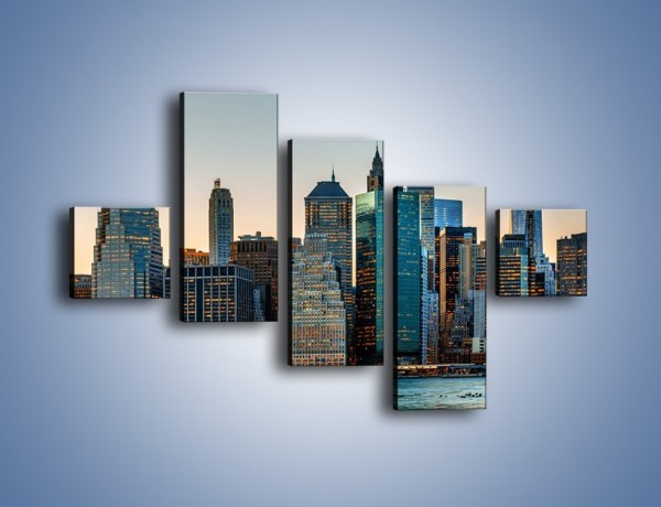 Obraz na płótnie – Panorama Manhattanu – pięcioczęściowy AM521W3