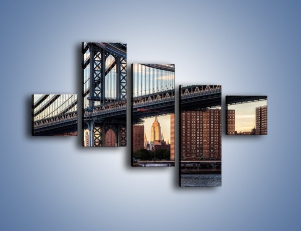Obraz na płótnie – Manhattan Bridge – pięcioczęściowy AM607W3