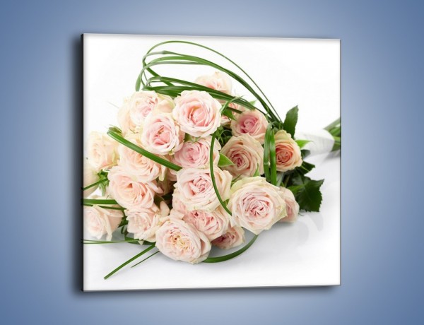 Obraz na płótnie – Wiązanka delikatnie różowych róż – jednoczęściowy kwadratowy K012