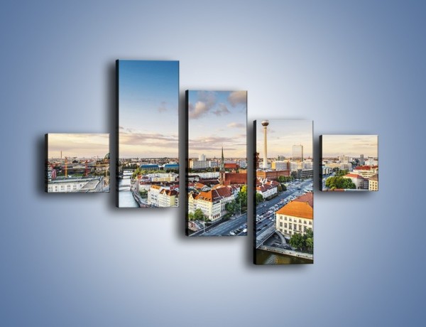 Obraz na płótnie – Panorama Berlina – pięcioczęściowy AM673W3