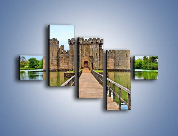 Obraz na płótnie – Zamek Bodiam w Wielkiej Brytanii – pięcioczęściowy AM692W3