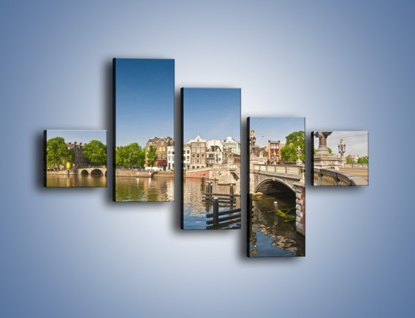 Obraz na płótnie – Most Blauwbrug w Amsterdamie – pięcioczęściowy AM713W3