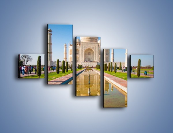 Obraz na płótnie – Taj Mahal pod błękitnym niebem – pięcioczęściowy AM750W3