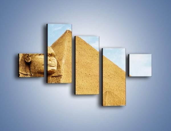 Obraz na płótnie – Sfinks i piramidy – pięcioczęściowy AM782W3