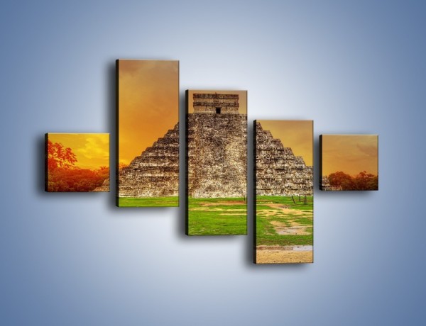 Obraz na płótnie – Piramida Kukulkana w Meksyku – pięcioczęściowy AM814W3