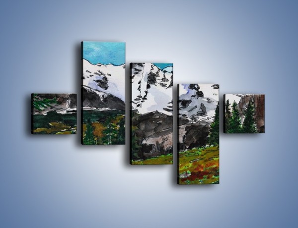 Obraz na płótnie – Góry i ich roślinność – pięcioczęściowy GR038W3