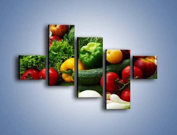 Obraz na płótnie – Mix warzywno-owocowy – pięcioczęściowy JN006W3