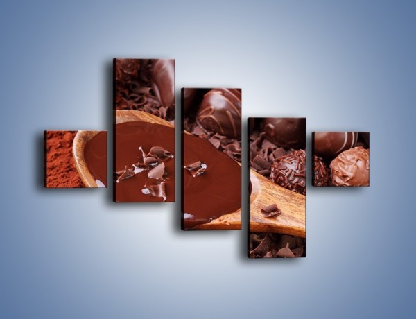 Obraz na płótnie – Praliny w płynącej czekoladzie – pięcioczęściowy JN018W3