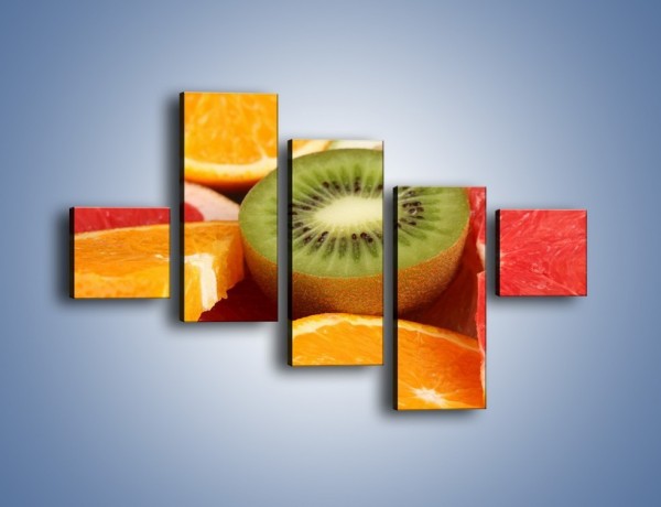 Obraz na płótnie – Kolorowe połówki owoców – pięcioczęściowy JN026W3