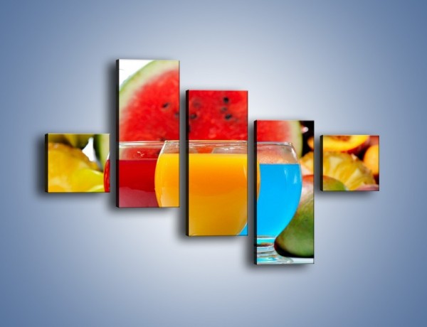 Obraz na płótnie – Kolorowe drineczki z soczystych owoców – pięcioczęściowy JN029W3