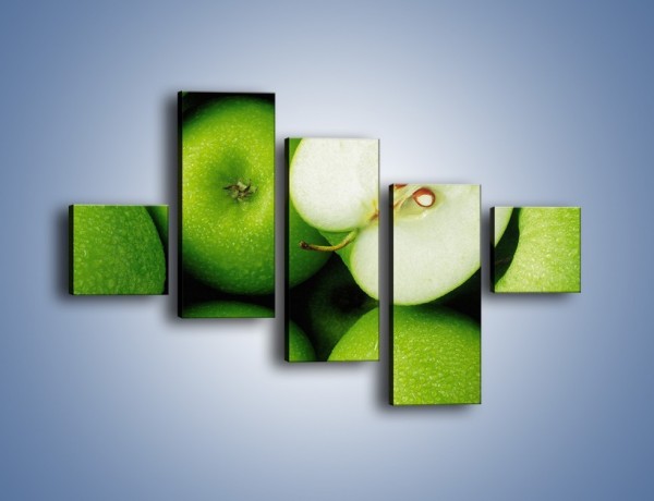 Obraz na płótnie – Zielone jabłuszka – pięcioczęściowy JN039W3