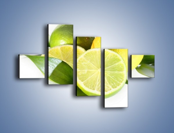 Obraz na płótnie – Mix cytrynowo-limonkowy – pięcioczęściowy JN058W3