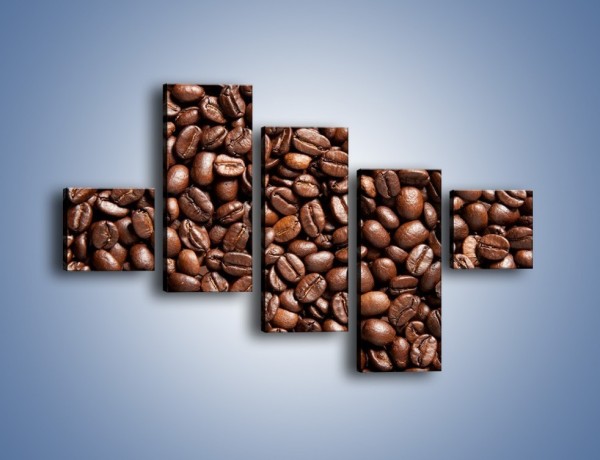Obraz na płótnie – Ziarna świeżej kawy – pięcioczęściowy JN061W3