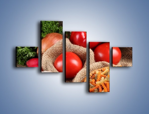 Obraz na płótnie – Makaron z warzywami – pięcioczęściowy JN076W3