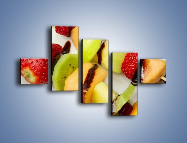Obraz na płótnie – Czekoladowo-owocowe szaszłyki – pięcioczęściowy JN112W3