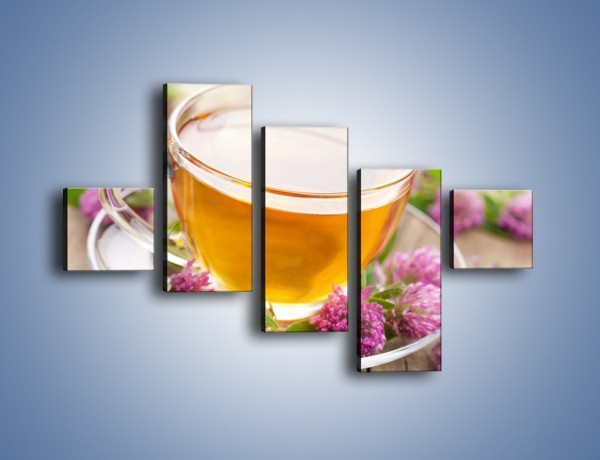 Obraz na płótnie – Herbata z kwiatami – pięcioczęściowy JN283W3