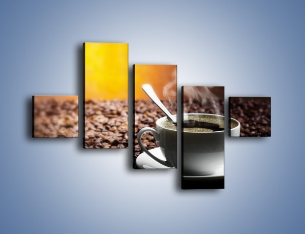 Obraz na płótnie – Aromatyczna filiżanka kawy – pięcioczęściowy JN298W3