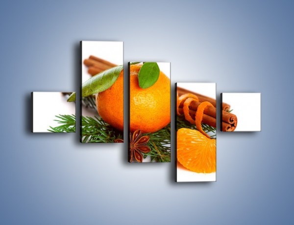 Obraz na płótnie – Pomarańcza na święta – pięcioczęściowy JN306W3