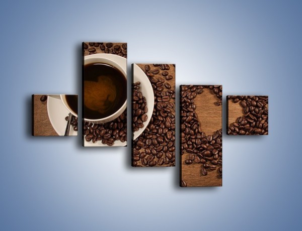Obraz na płótnie – Miłość do kawy – pięcioczęściowy JN312W3