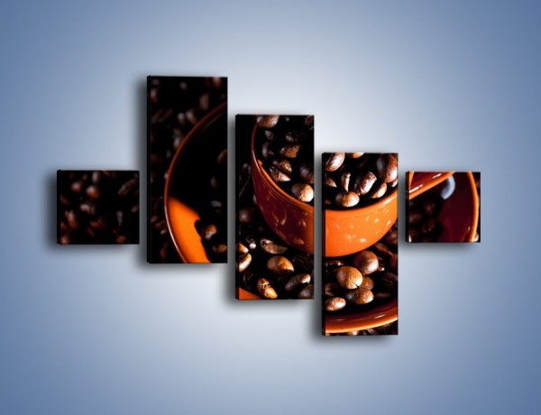 Obraz na płótnie – Filiżanka kawy z charakterem – pięcioczęściowy JN343W3