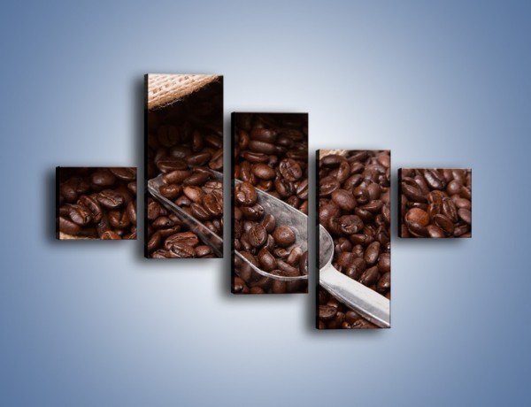 Obraz na płótnie – Worek pełen kawy – pięcioczęściowy JN372W3