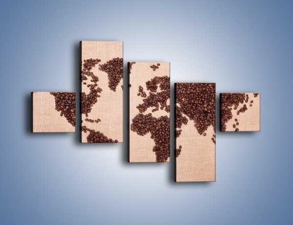 Obraz na płótnie – Kawowy świat – pięcioczęściowy JN373W3