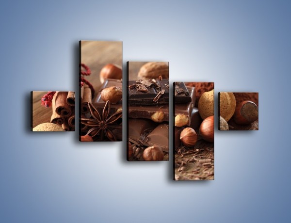 Obraz na płótnie – Orzechowo-czekoladowe uniesienie – pięcioczęściowy JN376W3