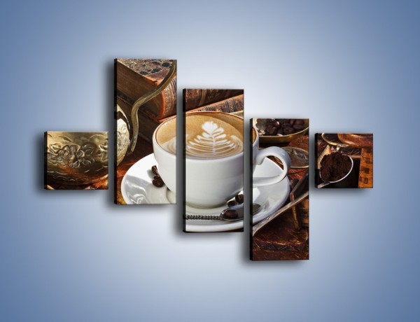 Obraz na płótnie – Wspomnienie przy kawie – pięcioczęściowy JN377W3