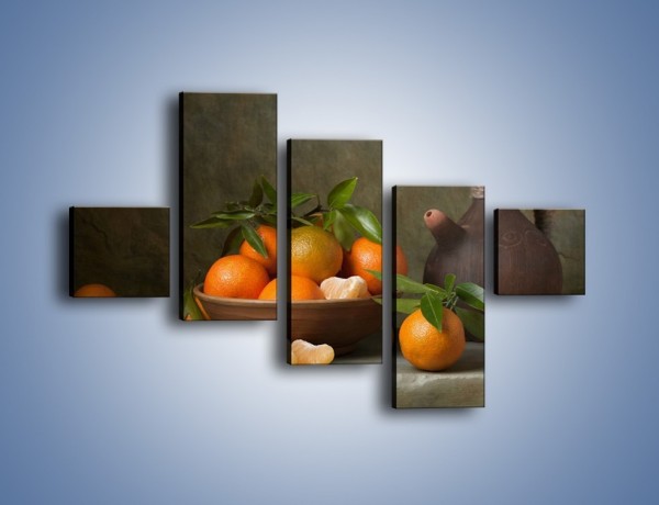 Obraz na płótnie – Miska nazrywanych pomarańczy – pięcioczęściowy JN381W3