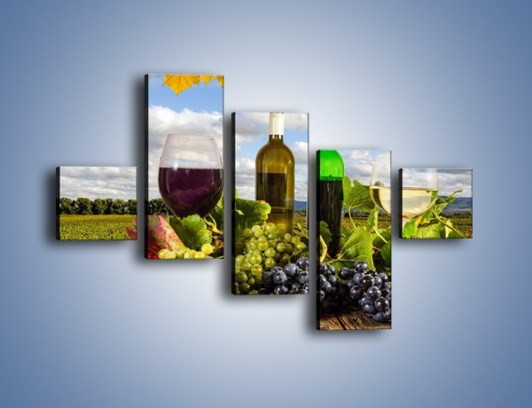 Obraz na płótnie – Wino w jesiennych klimatach – pięcioczęściowy JN415W3