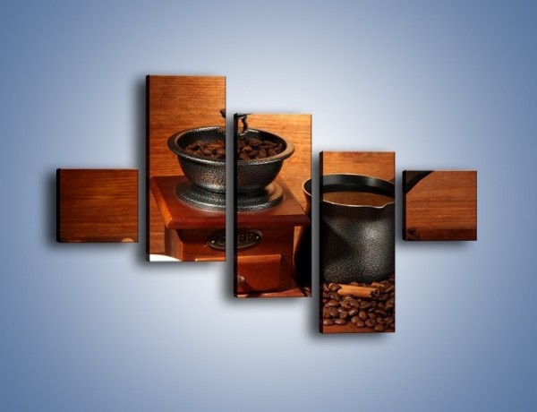 Obraz na płótnie – Młynek do kawy – pięcioczęściowy JN437W3