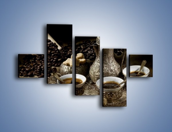 Obraz na płótnie – Tajemnicze opowieści przy kawie – pięcioczęściowy JN455W3