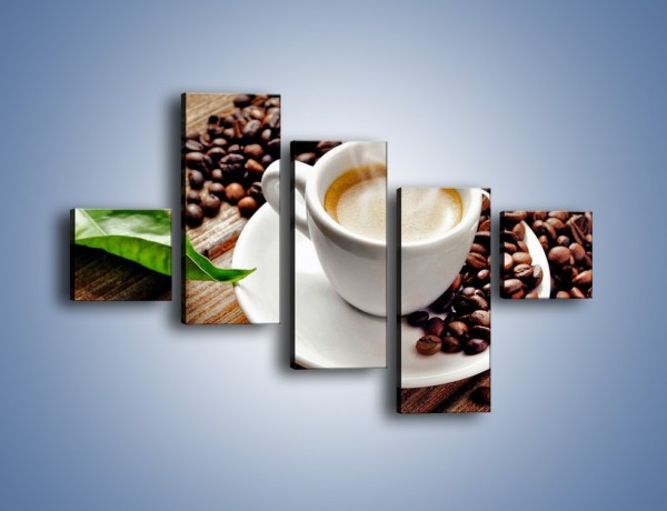Obraz na płótnie – Letni błysk w filiżance kawy – pięcioczęściowy JN470W3