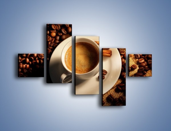 Obraz na płótnie – Tajemnicza historia z odrobiną kawy – pięcioczęściowy JN475W3