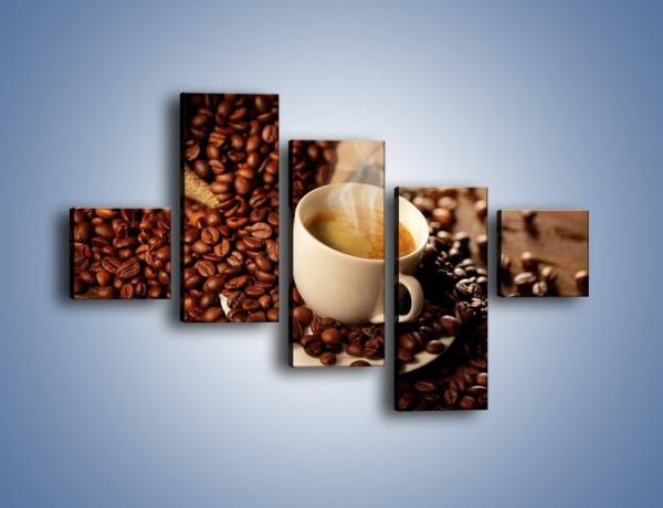 Obraz na płótnie – Zatopione ziarna kawy – pięcioczęściowy JN477W3