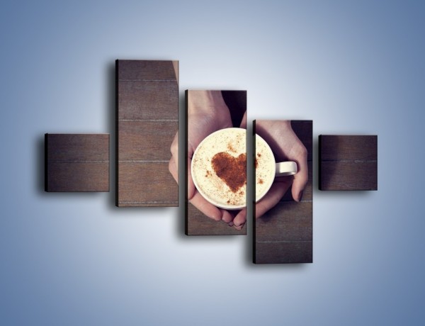 Obraz na płótnie – Kawa z ciepłym dotykiem – pięcioczęściowy JN548W3