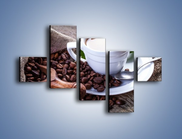 Obraz na płótnie – Dobrze odmierzona porcja kawy – pięcioczęściowy JN613W3